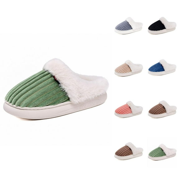 Womens Fuzzy Slippers Plush Lined Winter Slippers Soft Sole Cozy Indoor Outdoor Warm Shoes Comfortable Design Ideal for Home and Couples
