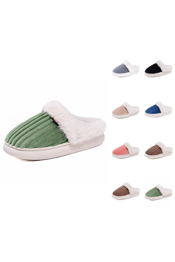Womens Fuzzy Slippers Plush Lined Winter Slippers Soft Sole Cozy Indoor Outdoor Warm Shoes Comfortable Design Ideal for Home and Couples