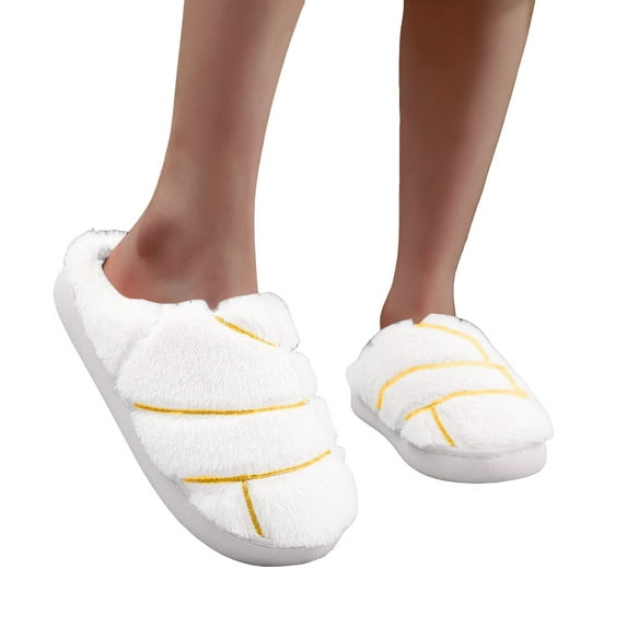 Womens Fuzzy Slippers for Home Bedroom Winter Warm Furry House Slip on Shoes Comfy Plush Non Slip Spa Slides
