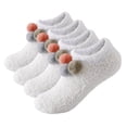 thumbnail image 1 of Womens Fuzzy Socks Cozy Fluffy Warm Slipper Socks Microfiber Soft Home Sleep Socks Plush Socks for Womens with Grips Size 5-9, 1 of 10
