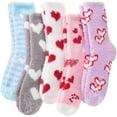 thumbnail image 1 of Womens Fuzzy Socks Cozy Fluffy Winter Cabin Slipper Warm Fleece Soft Thick Comfy Socks 5 Pairs, 1 of 6
