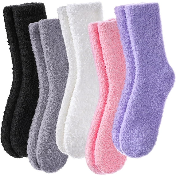 Womens Fuzzy Socks Cozy Fluffy Winter Cabin Slipper Warm Soft Microfiber Plush Home Sleeping Socks