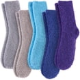 thumbnail image 1 of Womens Fuzzy Socks Cozy Fluffy Winter Warm Slipper Socks Microfiber Soft Home Sleeping Socks, 1 of 12