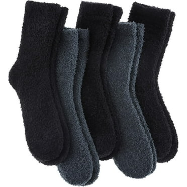 Womens Fuzzy Socks Cozy Super Soft Fluffy Slipper Socks for Warm Winter (5 Pairs )