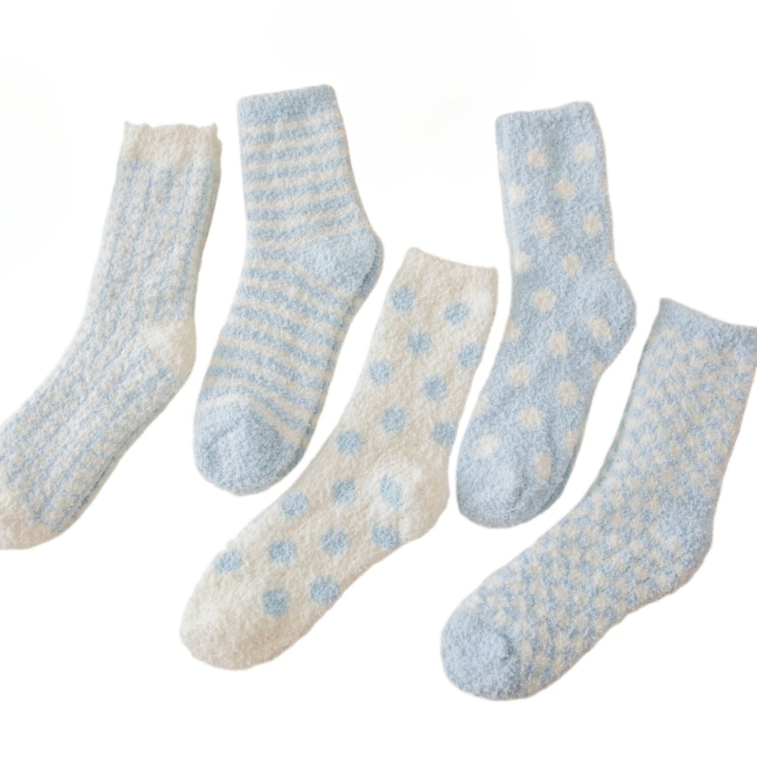 BB HAPEAYOU Womens Fuzzy Socks Cozy Super Soft Fluffy Slipper Socks for Warm Winter (5 Pairs )