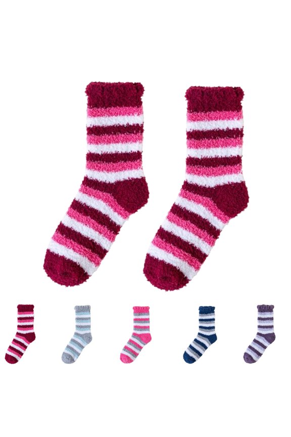 Womens Fuzzy Socks Fluffy Slipper Cozy Cabin Winter Soft Fleece Warm Comfy Thick Christmas Gift Socks,Wine