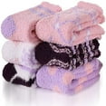 thumbnail image 1 of Womens Fuzzy Socks Slipper Soft Cabin Fleece Cozy Fluffy Stocking Stuffers Plush Winter Sleep Socks for Adult(Mix Purple), 1 of 6