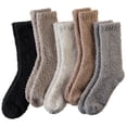 thumbnail image 1 of Womens Fuzzy Socks Soft Warm Fluffy Socks Winter Sleep Thermal Plush Casual Cozy Home Socks, 5 Pairs, 1 of 6