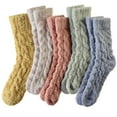 thumbnail image 1 of Womens Fuzzy Socks Soft Warm Fluffy Socks Winter Sleep Thermal Plush Casual Cozy Home Socks, 5 Pairs, 1 of 6