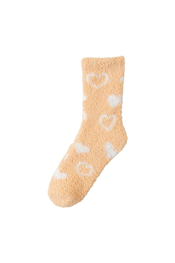 Womens Fuzzy Socks Winter Warm Cozy Fluffy Super Soft Slipper Socks Beige One Size