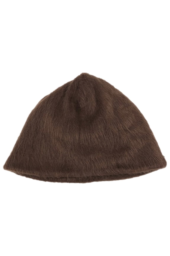 Womens Fuzzy Soft Chocolate Brown Beanie Stocking Cap Hat