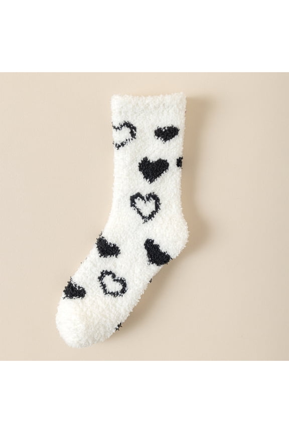 Womens Fuzzy Winter Socks Thermal Thick Coral Fleece Plush Home Cozy Non Slip Indoor Sleeping Socks 2026 Black ONE SIZE