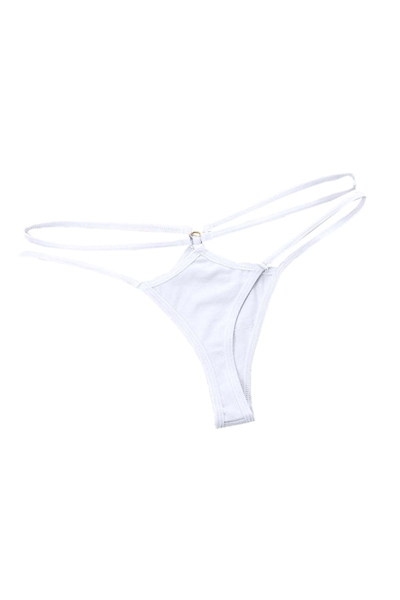 Womens G-String Thongs Panties Double Strappy Low Rise No Show Bikini Bottom Daily Underwear
