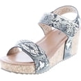 thumbnail image 1 of Womens GISELLE-10 Stylish Comfortable Open Toe Low Wedge Adjustable Buckle Design, 1 of 7