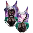 thumbnail image 1 of Womens: Galactic Cat Costume One-Piece (Front/Back) Bodysuit - Sublimation, 1 of 2