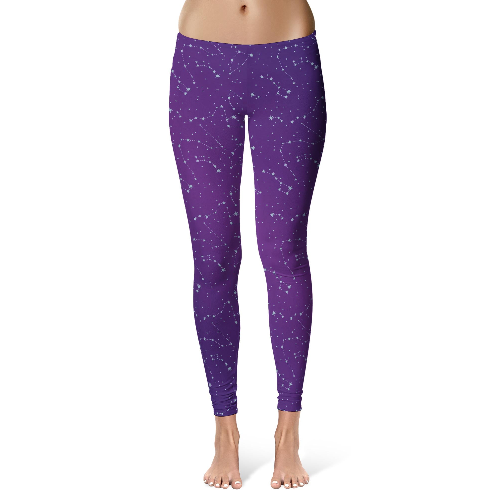 Womens Galaxy Leggings Cute Astrology Star Constellation Yoga Pants For  Ladies (Purple) - M 