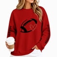 thumbnail image 1 of Womens Game Day Sweatshirt Features Crew Neck Long Sleeves Football Heart Graphic Sleeve Print And Casual Pullover Styling, 1 of 6