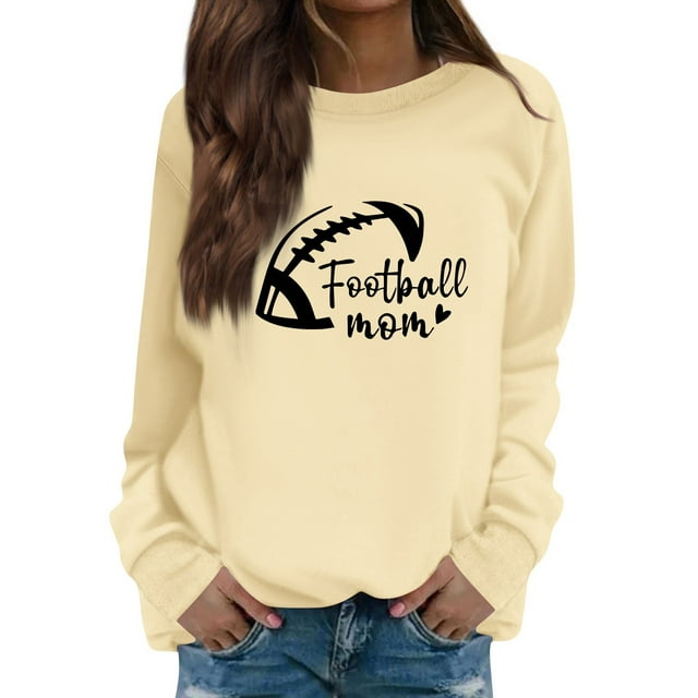 Womens Game Day Sweatshirts Funny Football Graphic Pullover Tops Long