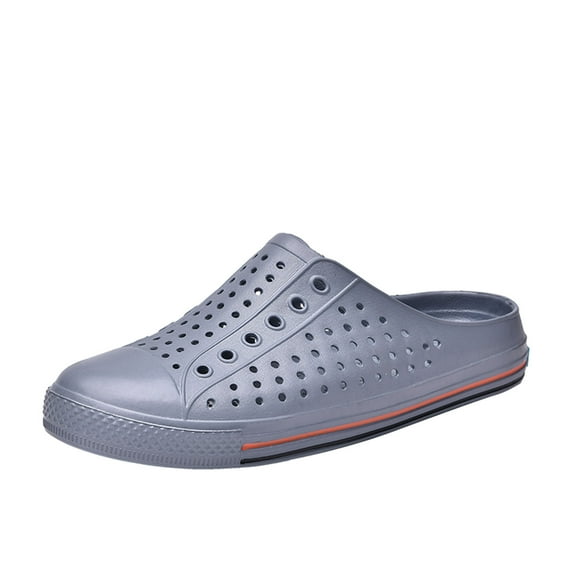 Womens Garden Clogs Shoes Mens Slippers Slip On Mules Waterproof Quick Drying Rubber Sandals Anti-Slip Grey 39