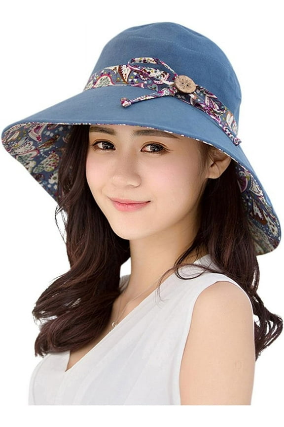 Womens Garden Hat, Both Sides wear, Foldable Wide Brim UPF 50+, pefect for Women Fishing Hiking