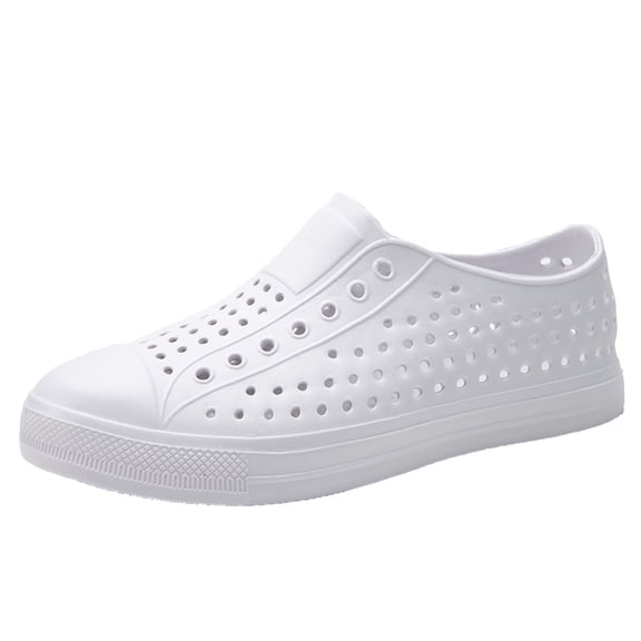 Womens Garden Shoes Mens Casual Slippers Slip On Mules Waterproof Quick Drying Sport Rubber Sandals(Men/Women) White 43