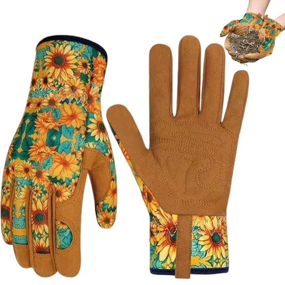 Womens Gardening Weeding Working Gloves, Leather Garden Glove High-Dexterity Gardening Work Gloves for Women Thorn Proof No Stab for Digging, Planting,Pruning Style Garden Gloves Work Gloves Women