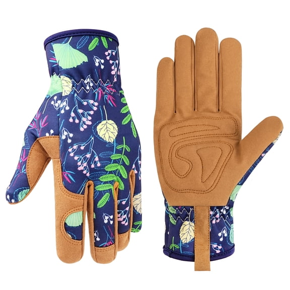 Womens Gardening Weeding Working Gloves, Leather Garden Glove for Women Thorn Proof No Stab for Digging, Planting,Pruning (Medium)