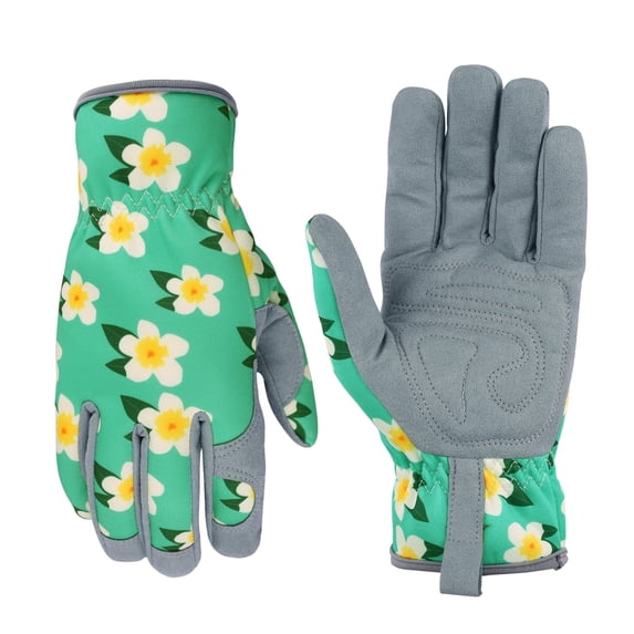 Womens Gardening Weeding Working Gloves, Leather Garden Glove for Women Thorn Proof No Stab for Digging, Planting,Pruning