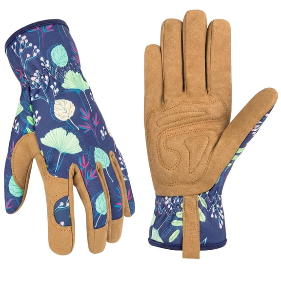 Womens Gardening Weeding Working Gloves, Leather Garden Glove for Women Thorn Proof No Stab for Digging, Planting, Pruning