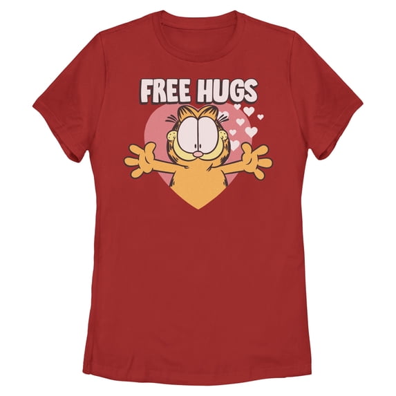Womens Garfield Free Hugs and Hearts T Shirt