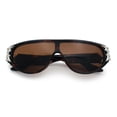 thumbnail image 1 of Womens Gaudy Fancy Hinge Flat Top Shield Rectangular Plastic Sunglasses Tortoise Silver - Brown, 1 of 8