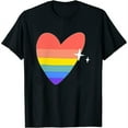 thumbnail image 1 of Womens Gay Heart Lgbtq Lesbian Pride Flag Love Illustration T-Shirt Black Medium, 1 of 5