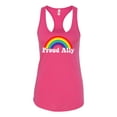 thumbnail image 1 of Womens Gay Pride Proud Ally Rainbow Support LGBTQ Racerback Tank Top-Raspberry-xl, 1 of 4
