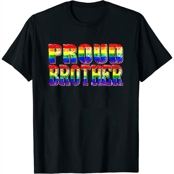 Womens Gay Pride Proud Brother Lgbt Ally For Family T-Shirt Black X-Large