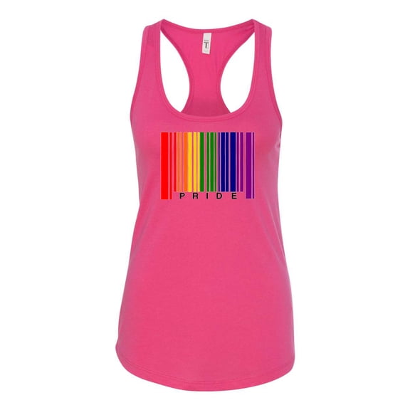 Womens Gay Pride Rainbow Barcode Support LGBTQ Racerback Tank Top-Raspberry-medium