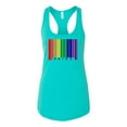 thumbnail image 1 of Womens Gay Pride Rainbow Barcode Support LGBTQ Racerback Tank Top-Tahiti-large, 1 of 4