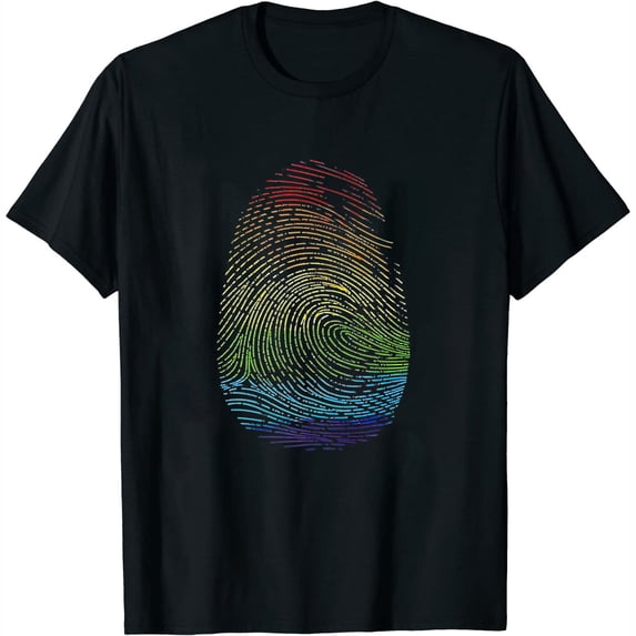 Womens Gay Pride Shirts - Lgbt Pride Shirts Fingerprint T-Shirt Black Medium