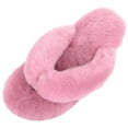 thumbnail image 1 of Womens Genuine Full Sheepskin Slip On Toe Post Flip Flop Slider Slippers - Rose - US 11, 1 of 7