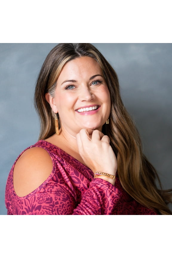 Womens Genuine Jasper Gold Bar Adjustable Bracelet by Howard's