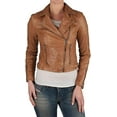 thumbnail image 1 of Womens Genuine Lambskin Leather Jacket Motorcycle Biker Leather Jacket W048, 1 of 3