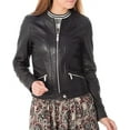 thumbnail image 1 of Womens Genuine Lambskin Leather Jacket Motorcycle Biker Leather Jacket W062, 1 of 3