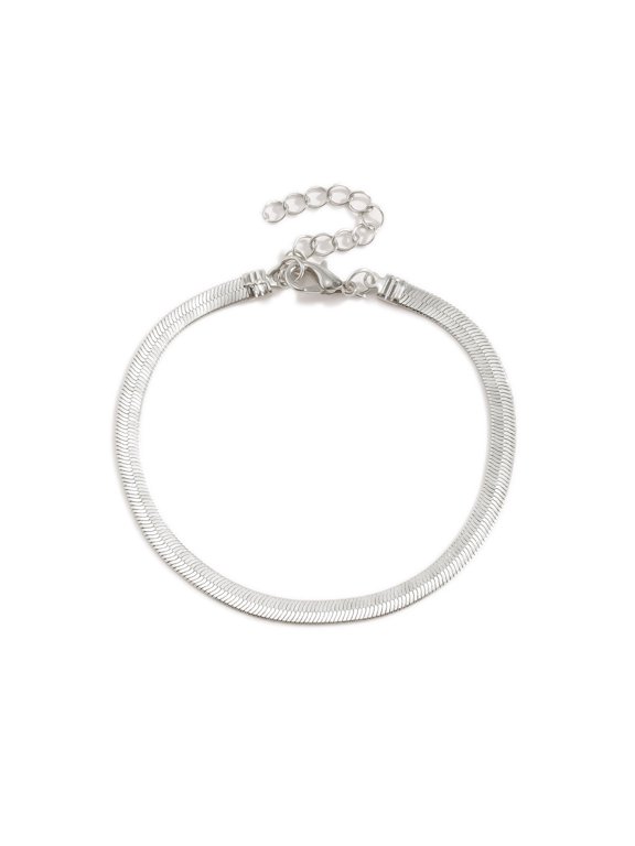 Womens Geometric Bracelet Alloy Snake Bone Chain with Round Sequins Design Electroplated Finish European American