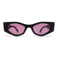 thumbnail image 1 of Womens Geometric Angular Mod Thick Bevel Cat Eye Sunglasses Matte Black - Purple, 1 of 4