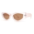 thumbnail image 1 of Womens Geometric Angular Mod Thick Bevel Cat Eye Sunglasses Pink - Brown, 1 of 4
