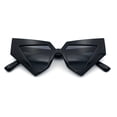 thumbnail image 1 of Womens Geometric Bold Chunky Triangular Cat Eye Plastic Fashion Sunglasses All Black, 1 of 8