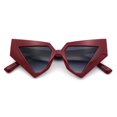 thumbnail image 1 of Womens Geometric Bold Chunky Triangular Cat Eye Plastic Fashion Sunglasses Red - Smoke, 1 of 8