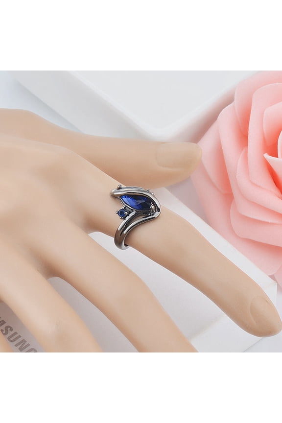 Womens Geometric Horse Eye Ring: Copper Ring With Gold-Plated Artificial Gem Inlay, Perfect For Trade Fair Gifting