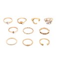 thumbnail image 1 of Womens Geometric Knuckle Rings Gold Plated Alloy Fashion Ring European And American Design Trendy One Size Set, 1 of 6