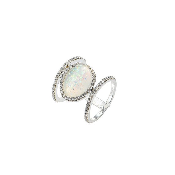 Womens Geometric Moonstones Rings Mosaic Purple Gemstone Alloy Electroplated Irregular Design European Jewelry