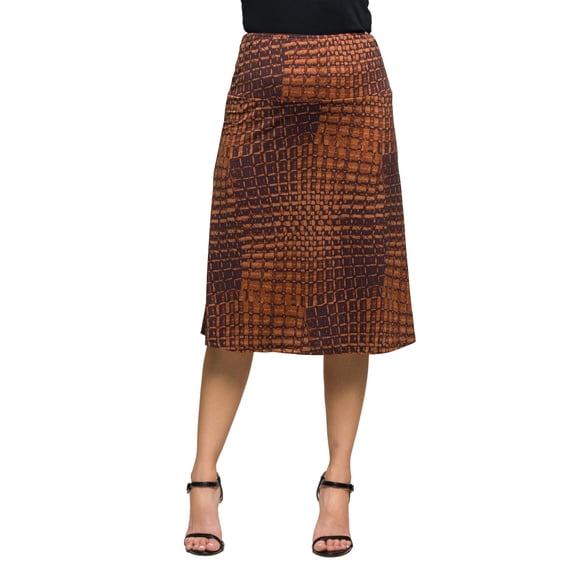 Womens Geometric Print A-Line Skirt